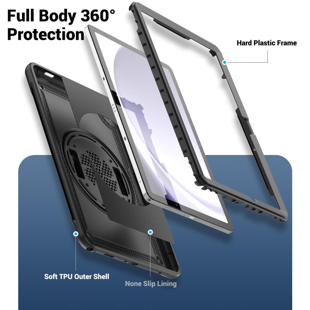Samsung TabA9+ 11" Sturzsichere drehbare Tablet-Hülle