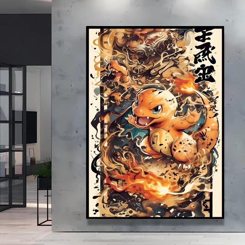 Canvas Painting Pokemon Charizard Cool Character Poster HD Printing Not Fading Modern Home Children's Bedroom Decor Holiday Gift