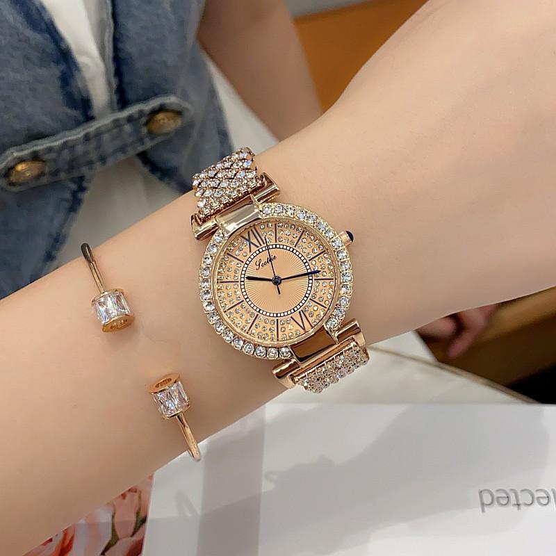 Full Diamond Roman Quartz Watch Women S Temperament Watch Bracelet Strap Temperament Watch Women S Style