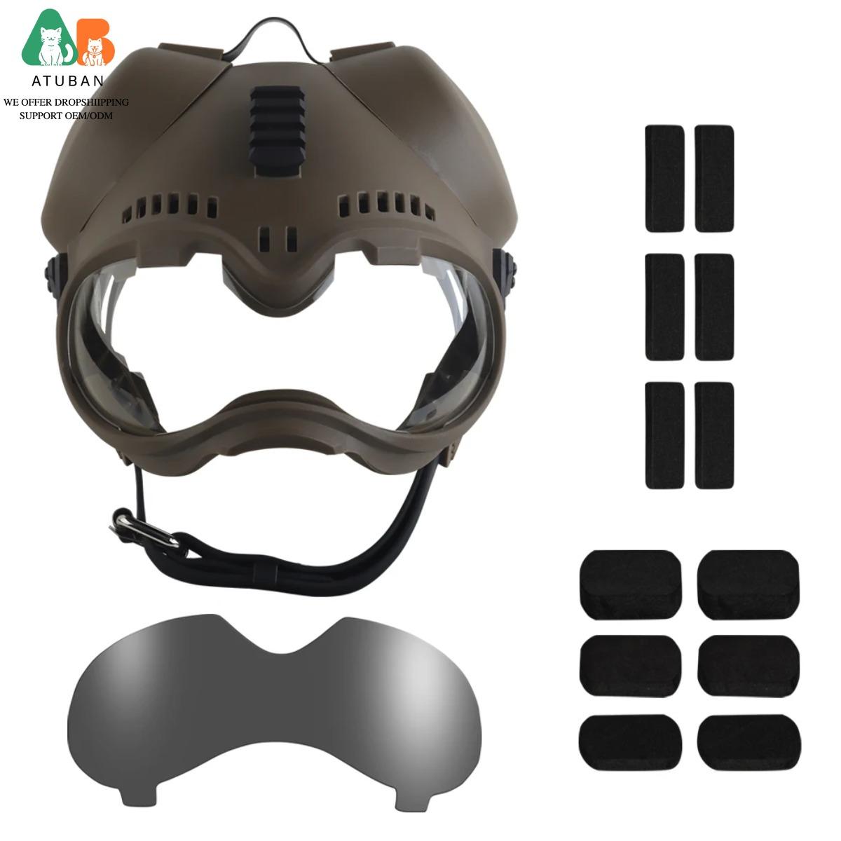 ATUBAN Tactical K9 Helmet for German Shepherd and Malinois - Adjustable Dog Helmet Removable Ear Guards,for Breed Working Dogs