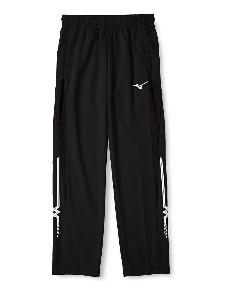 Mizuno Training Black X Size 140 To Japanese Size Warm-Up Pants, Sweat-Wicking, Quick-Drying, 32JD8001, Black, (equivalent 140)