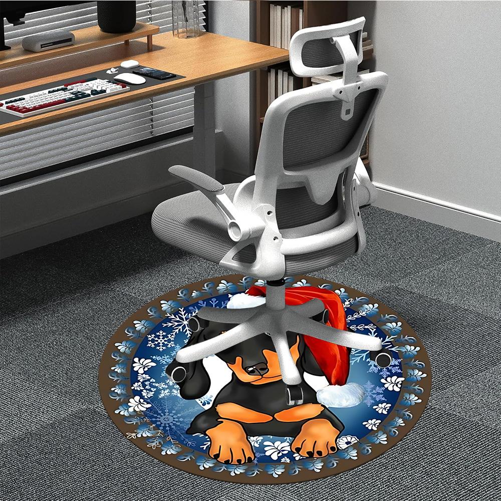 

1pc Christmas Dachshund Chair Carpet for Office Non Slip, Machine Washable Rug for Office, Room Holiday Decor for Christmas, Birthday Polyester 80cm