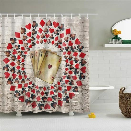 Vintage Style Map Anchor Cowboy Printed Shower Curtains With 12 Hooks Waterproof Polyester Decorative Bathroom Curtains