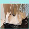 Stylish Vintage Korean Tote Bag For Women In Classic Black And Cream Colors