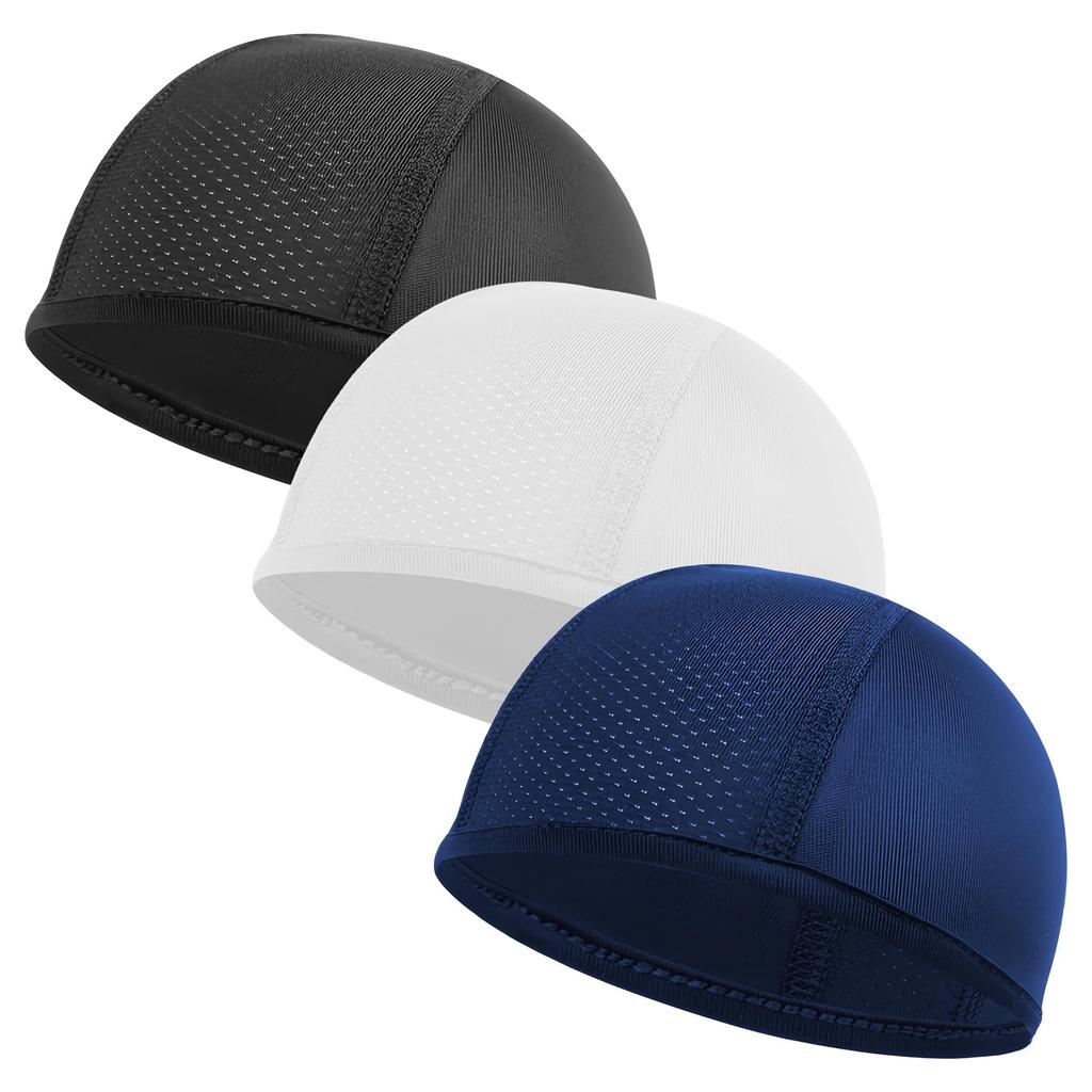 Marjoramy Set of Thin Cooling Helmet Inner Caps for Motorcycles and Summer UPF Mesh Stretchy Fits Head Circumferences of Ideal for Road and Other