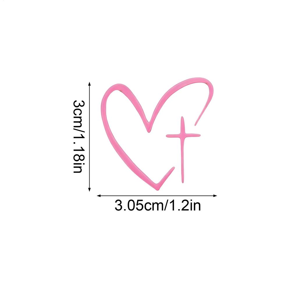 Heart Shape Cross Mirror Stickers 2 Pcs Creative Rearview Mirror Decoration Decals Waterproof Sticker For Vehicles RV Automotive