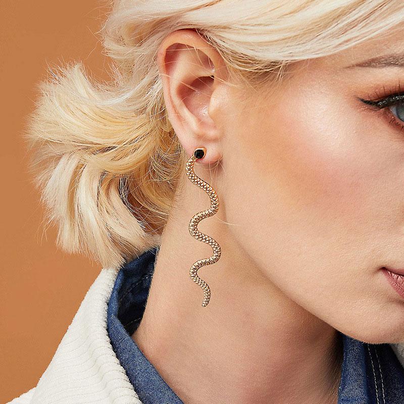 💰Koupit online 1Pair Vintage Alloy Ear Cuffs Earrings Snake Earring Clips Punk — nejlepší cena
