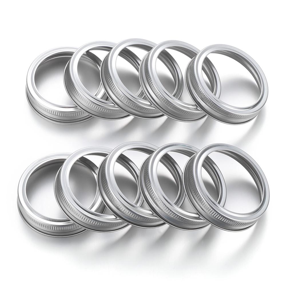 10pc/10set Split-type Bottles Lid Wide Mouth Tinplate Jar Caps Canning Lids Mason Jar Lid Storage Bands