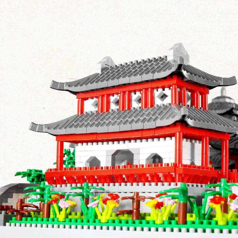 Suzhou Garden puzzle mikročástice sestavení typ stavební blok etnický styl stavebnice hračka