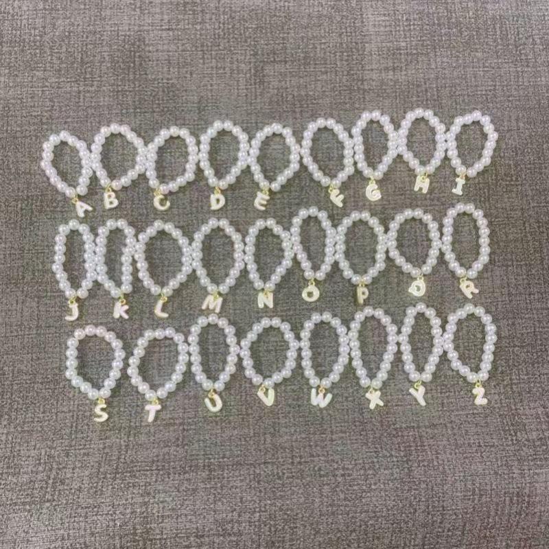 Mini Labubu 4th Gen Pearl Necklace with 26 Letter Pendant and Pendant Accessories for Doll Clothes