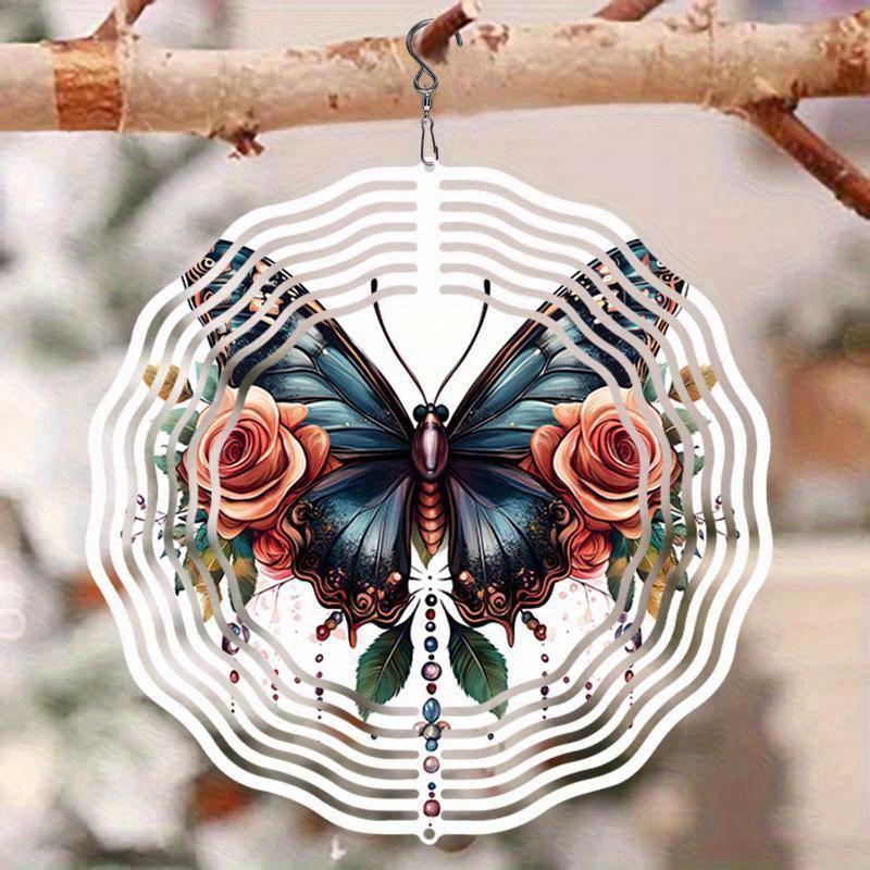 10 Inch Hanging Wind Spinner with 360 Degree Hook for Balcony Garden Decor Spring Summer Outdoor Decoration