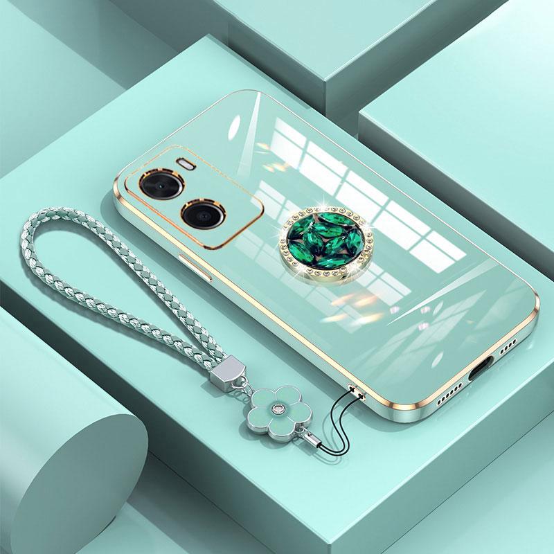 

Чехол A76 Роскошный чехол с бриллиантовым кольцом для OPPO A76 A36 A96 Realme C55 C53 GT Neo 5 5S Чехол для телефона с покрытием из шнурка Чехол A 76 GT neo5&Case & Holder светло-зеленый