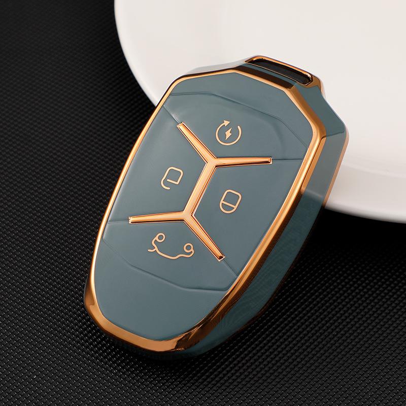 Lynk&Co Schlüsselanhänger-Gehäuse: Goldrand TPU-Hülle für 01/02/03/05 Modelle