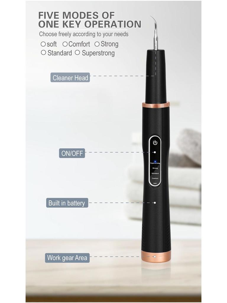 Elektrischer Ultraschall-Zahnsteinentfernungsgerät: Entfernt Zahnstein & Plaque, Reinigt, Bleicht, Munddusche & Zahnreiniger