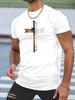 2025 Summer New Cotton Leisure Sports Outdoor Men's Cross Letter Printing Daily T-shirt Large Size Breathable Soft Short Sleeves