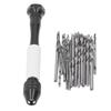 48PCS HSS Micro Twist Bits Pin Vise Hand Drill ABS Twist Drills Mini Hand Drill  Wood Drilling