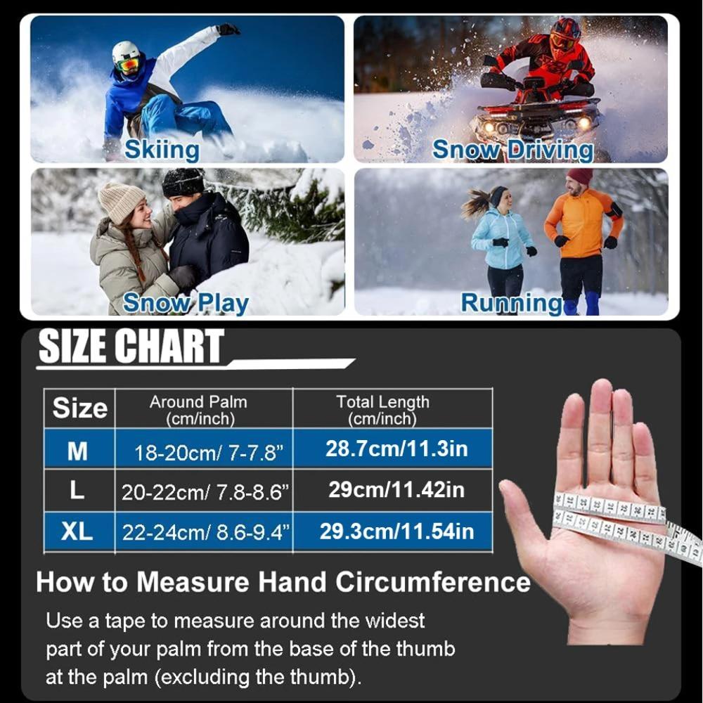 Winter Warm Gloves for Outdoor Cycling Skiing Thickened Cold Resistant Glove Waterproof Touch Screen Camping Equipment