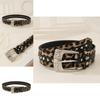 Fashion Leopard Print Pattern Rhinestone Metal Buckle Decoration Women Wide Belt For Streetwear Fashion