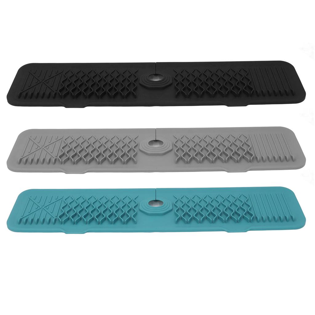 Kitchen Sink Splash Guard 24 Inch Silicone Faucet Mat Handle Drip Catcher for Dish Drying Soap Spong
