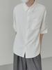 Men's Ice Silk Five-Point Sleeve Shirt - Loose, Wrinkle-Free Korean Fashion, Versatile Summer Top