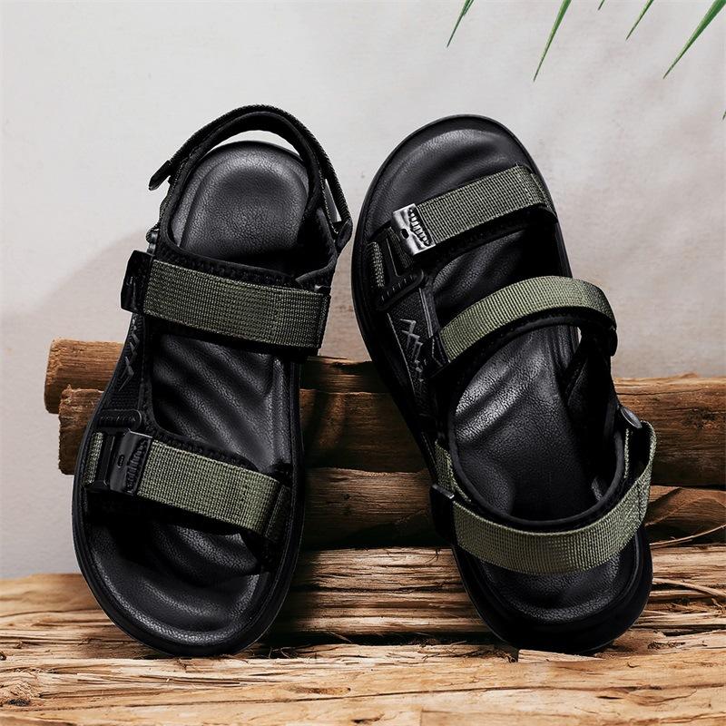 Beach Sandals Men's Summer Breathable Non-slip Deodorant Men's Shoes 2025 New Genuine Men's Outdoor Sports Slippers