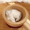 Durable Imitation Hemp Cat Scratching Board and Nest- Integrated Round Cat Scratcher and Claw Basin, Wear-resistant