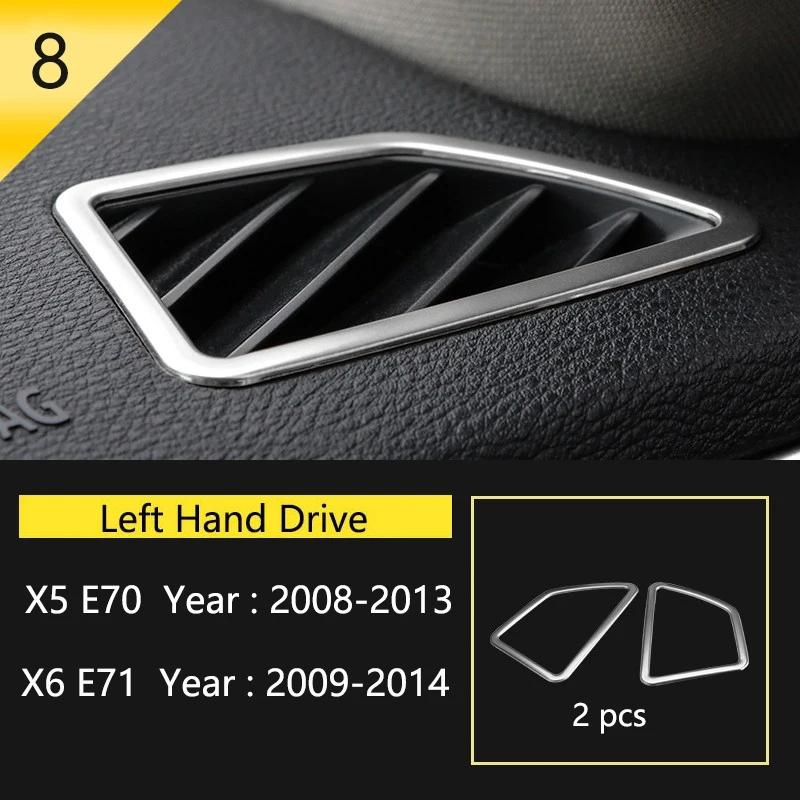Stal nierdzewna Pokrywa ramki bocznego otworu wentylacyjnego deski rozdzielczej samochodu Naklejka wykończeniowa Do BMW X5 E70 X6 E71 Akcesoria do stylizacji wnętrza