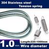 Length250-1000mm,Wire Dia1.0/1.2mm 304 Stainless Steel Tension Springs,Hook Extension Spring,Outer Dia6-12mm,