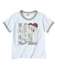 Eontaiteulseoul Untitled Drip Applique Ringer Crop Short Sleeve White