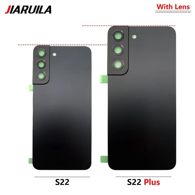 Back Glass Rear Cover For Samsung S22 / S22 Plus Battery Housing Battery back cover STICKER Adhesive With Camera Lens