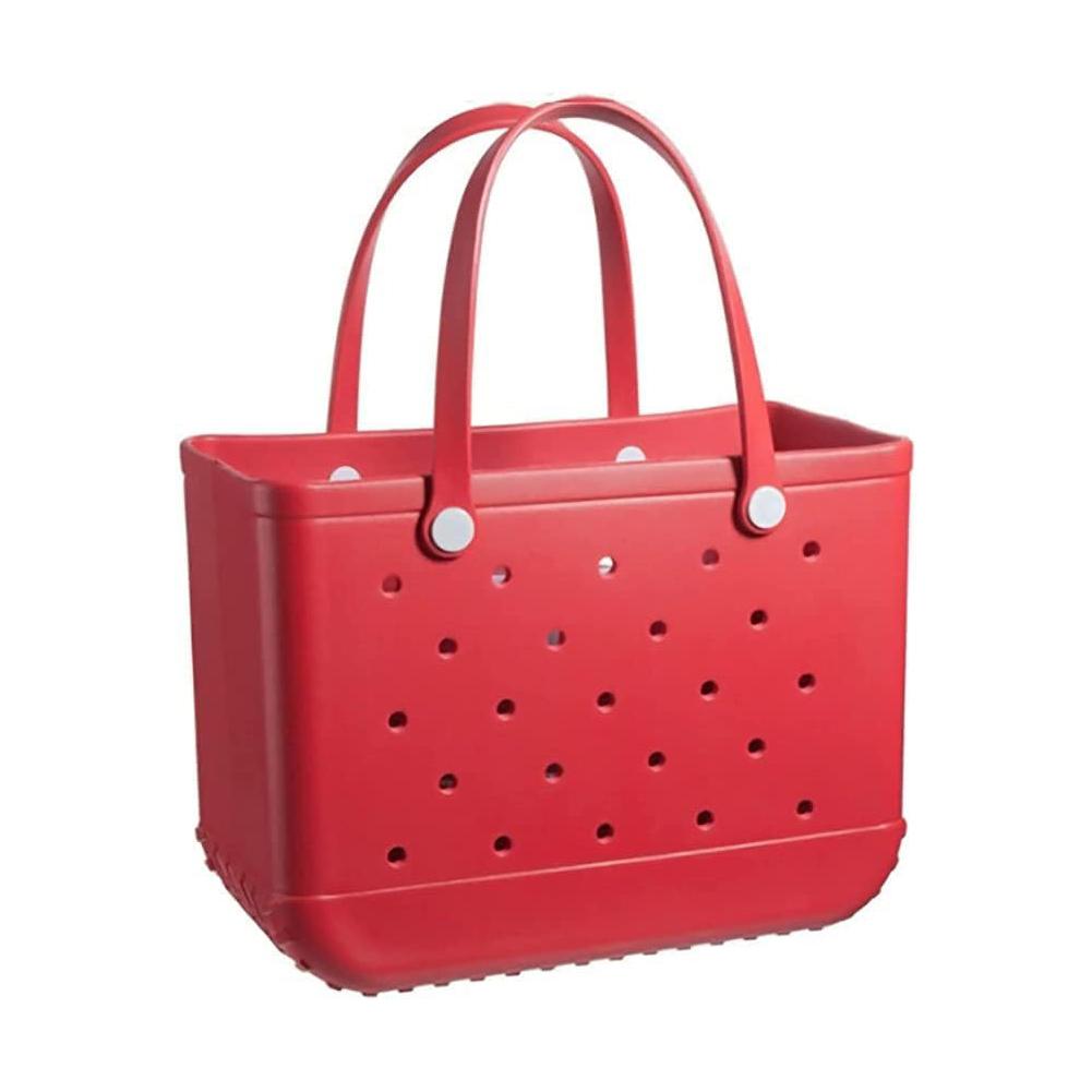 

Пляжная сумка Легкая резиновая сумка-тоут Большая водонепроницаемая моющаяся сумка-тоут для улицы Прочная открытая сумка для путешествий Кемпинга Пляжного спорта Лодки Бассейна Спортивного зала XL красный