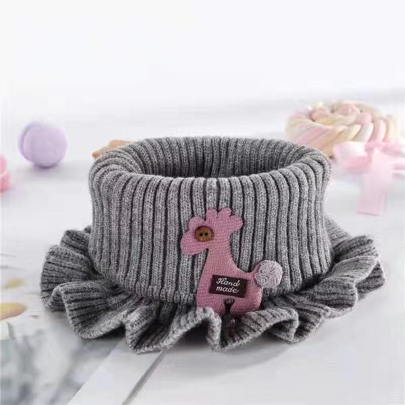 Children's Knit Scarf: Cute Deer Design, Warm, Windproof, Faux Wool Collar for Autumn and Winter