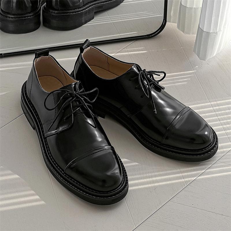 

Кожаная обувь для мужчин Натуральная кожа Обувь больших размеров Высококачественная дизайнерская Формальная Платформа Повседневная обувь Мода Бизнес 44 чёрный