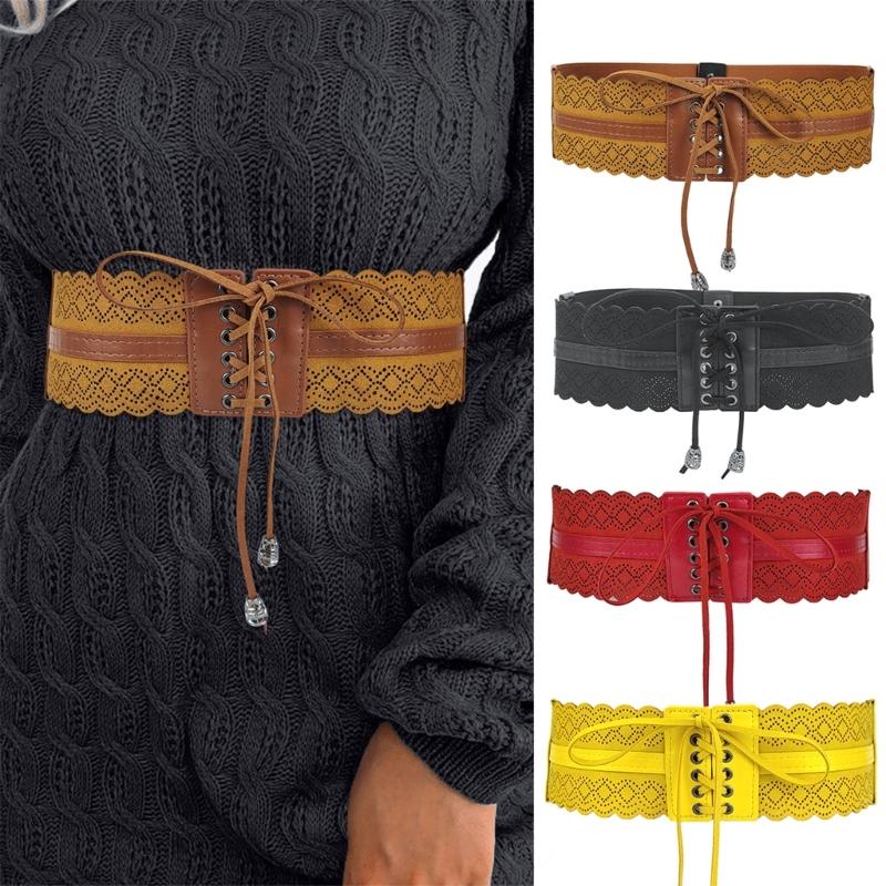 Damenhemd Breiter Taillengürtel Vintage Elegant Elastisches Seil Universeller Taillengürtel Damen Kleid Hemd Breiter Taillenbund Korsett