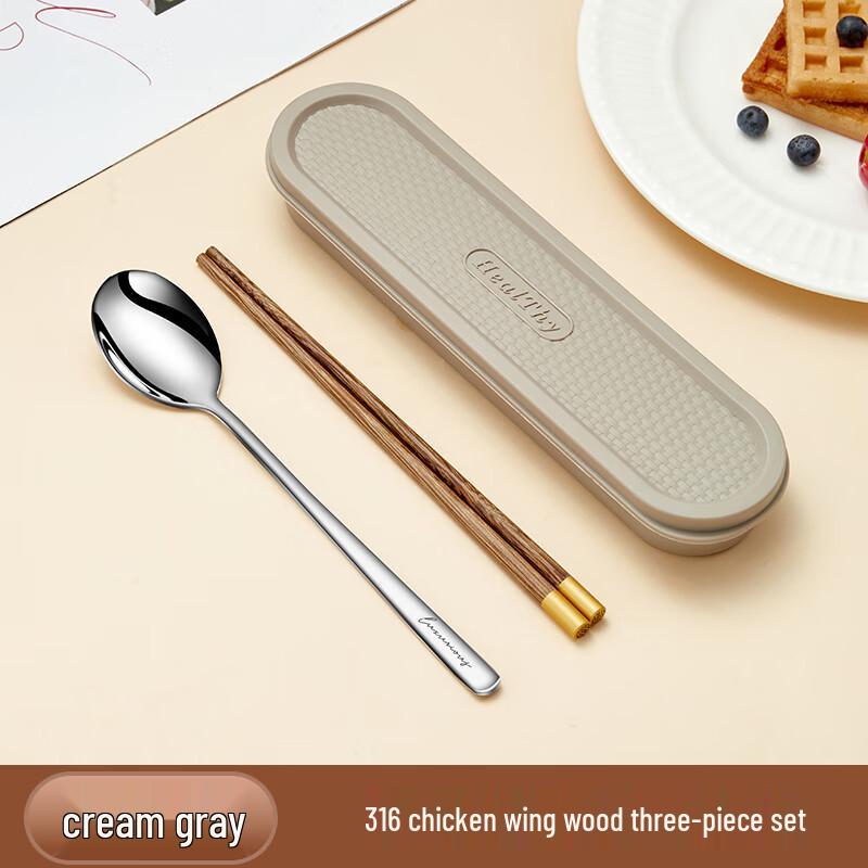 WORTHBUY 316 Stainless Steel Portable Chopstick & Spoon Set