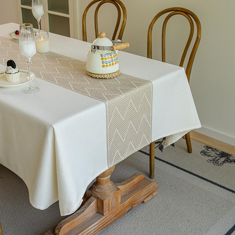Cotton And Linen Fabric Tablecloth High-End Coffee Table Cloth Simple Modern Dining Table Cloth Rectangular Tablecloth