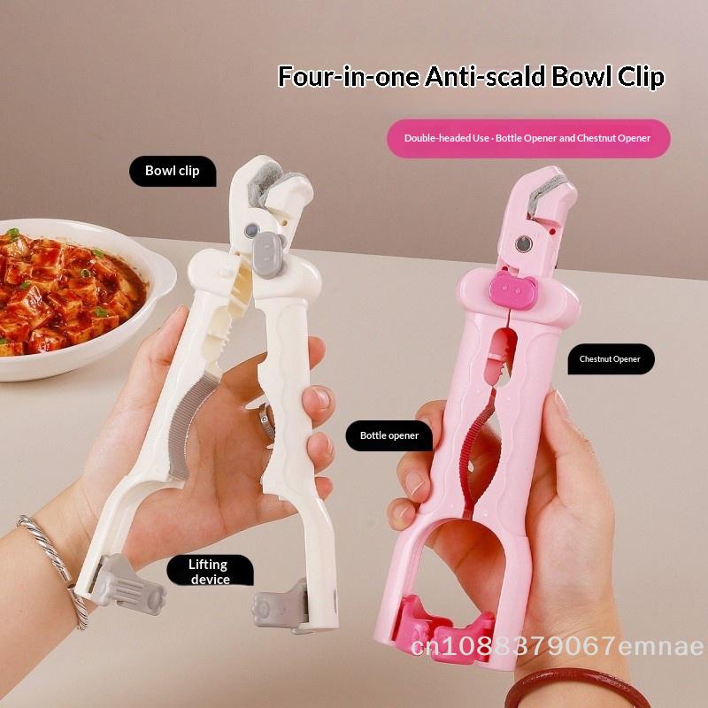 Heat-Resistant Anti-Scalding Plastic Handle Multi-Purpose Dish Lifter Clamp Non-Slip Creative Anti-Hot Bowl Plate Clips