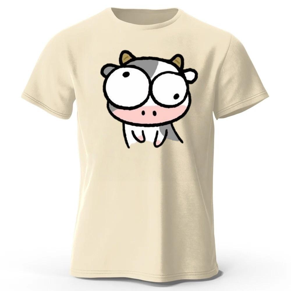 Looking At The Silly Cow Its Funny and Creative Pure Cotton Short Sleeved Menswomens Fashionable New Casual Sports Tshirt