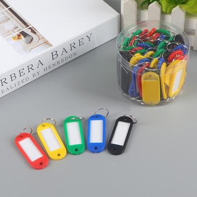 50Pcs Key Tags Bright Colors Plastic Waterproof Writable Hotel Key Organizer with Detachable Metal Rings Crack-resistant Key