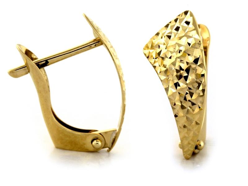 375 Gold Earrings with Diamond Plates for Women As a Wedding Gift