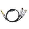 1/4inch Stereo Splitter Y Cable 6.35mm Stereo Male Plug To Double 6.35mm Female Mono Speaker Adapter Extension Cable