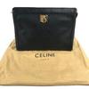 CELINE vintage logo Cluch Bag Bag Pouch Clutch bag Leather Black