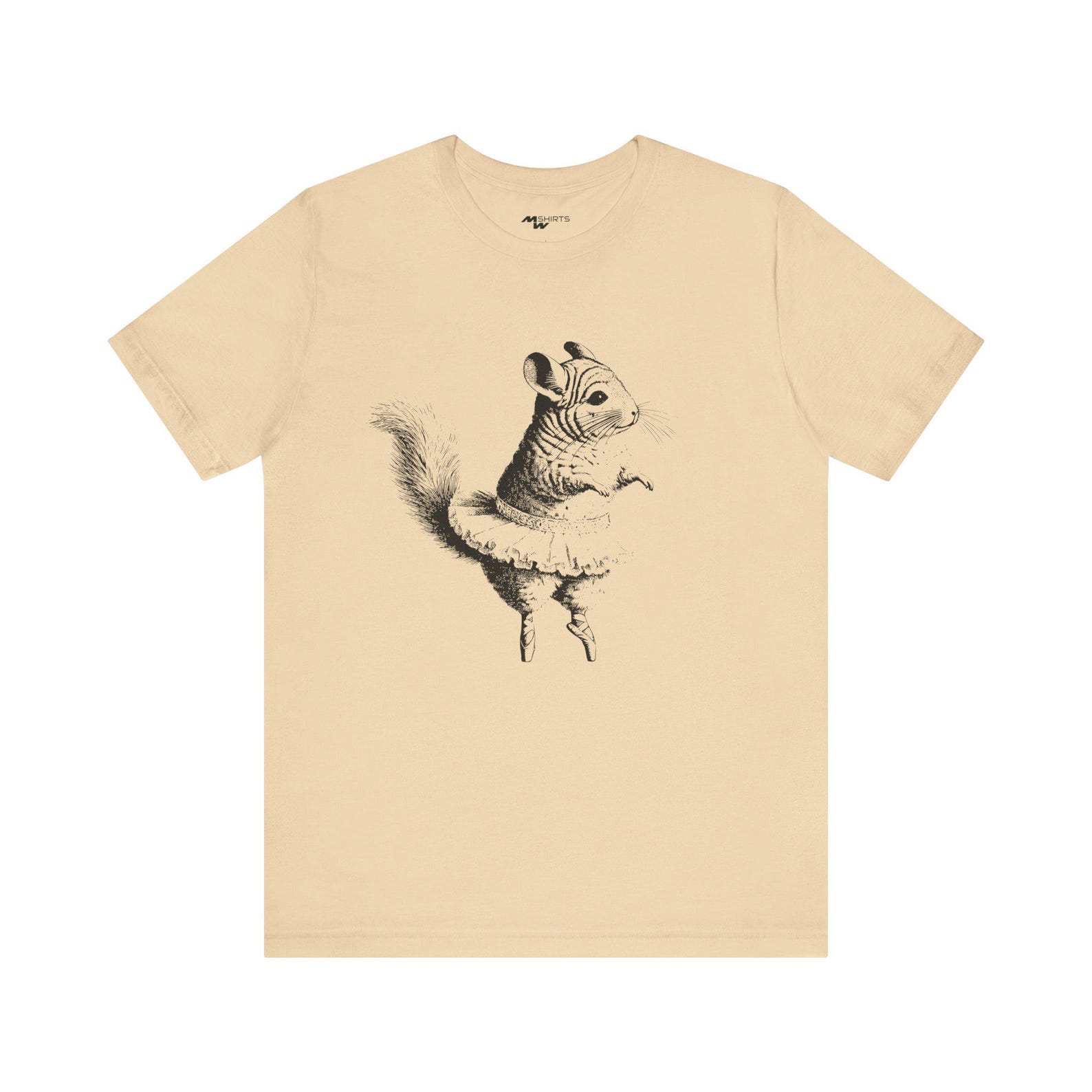 Ballet Pet Series Chinchilla T-Shirt - Vintage Engraving Style/ Unisex Jersey Short Sleeve Tee 3XL
