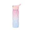 600ML Gradient Sports Water Bottle For Girls Plastic Water Bottles With Straw Portable Drinking Bottle For Outdoor Travel Gym
