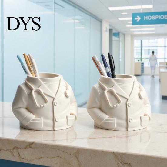 Office Supply Holder for Nurses Doctor Nurse Shape Pen Holder, 3D Print Resin Stationery Organizer, Decorative Storage Clinics with Weighted