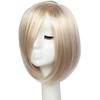 Wig for Women with Pompadour and Golden Gradient Center Part Short Straight Hair Synthetic Wig European and American Fashion Short Headpiece