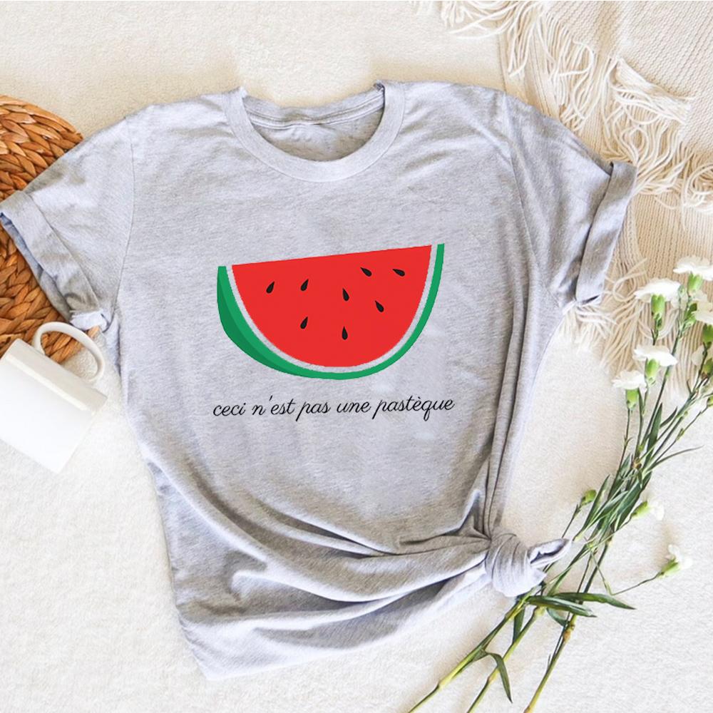 Detta Är Inte En Vattenmelon T-shirt Rolig Vattenmelon Grafiska T-shirts Kvinnor Män Tecknad Tryckt Kläder Manga Grafisk T-shirt