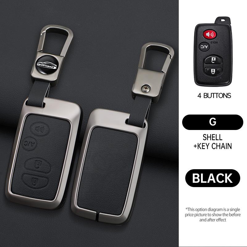 Zinc Alloy Leather Car Key Case Shell Cover for Toyota Prius 30 Alpha Aqua Land Cruiser Auris for Lexus LC 200 2012 - 2014 Parts