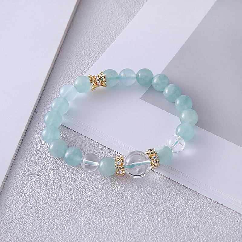 Natural powder crystal strawberry crystal 8mm bracelet Bangles Women Fashion Jewelry accessories Gift