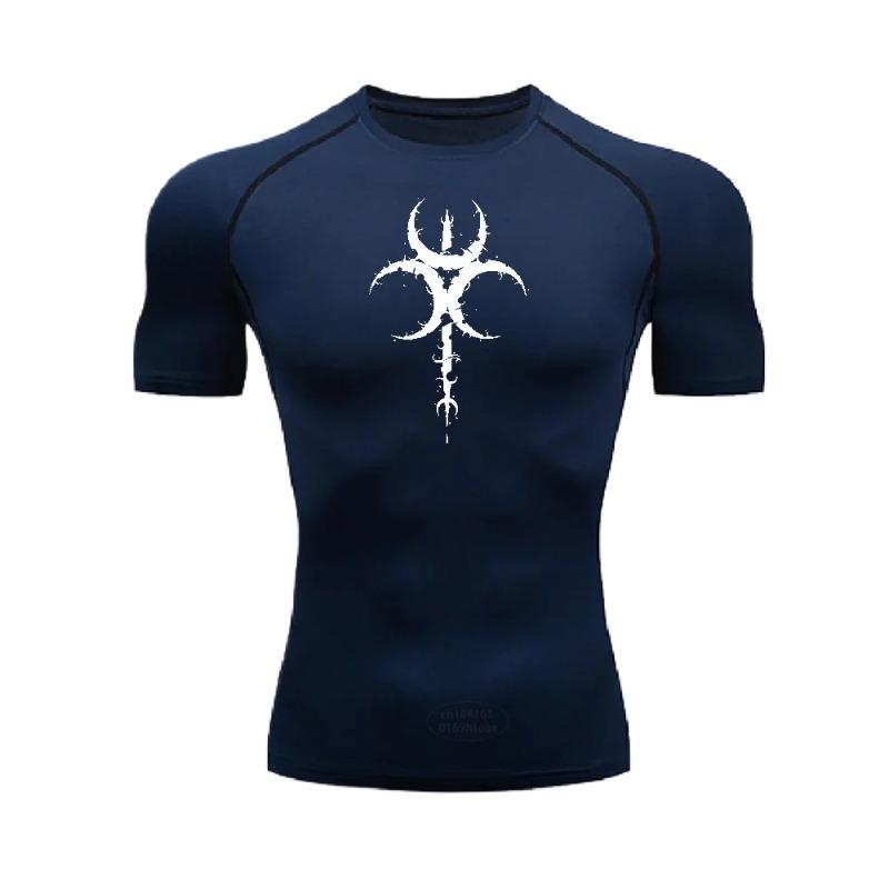 Men Tight-fitting Comfortable Sportswear Boxing Training Fashion Quick-drying Summer Comfortable Athletic Moisture-Wicking Casual Compression T-shirt